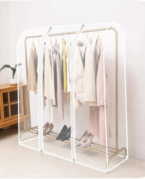 TzBBL Garment Rack Cover 5 Ft with Strong Zipper Protective Rail Cover 47" X 20" X 59" (120 X 50 X 150 cm)-Only Cover