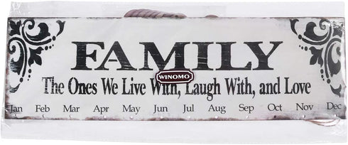 VORCOOL Family Birthday Hanging Plaque Board DIY Wooden Calendar Birthday Reminder Home Decor (1 Plaque/ 1 Rope/ 50 Round Discs)