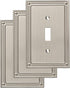 Franklin Brass W35058V-SN-C Classic Beaded Single Switch Wall Plate/Switch Plate/Cover (3 Pack), Satin Nickel