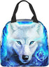 PrelerDIY Blue Fire Rose Wolf Lunch Box Insulated Meal Bag Lunch Bag Reusable Snack Bag Food Container For Boys Girls Men Women School Work Travel Picnic