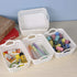 HOMMP 12-Pack White Plastic Woven Storage Basket Tray with Handle (Mini)