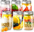 sungwoo Mason Jars, Canning Jars 16 ounces, 6 PACK, with Sealed and Straw Lid, Ideal for Juice, Jam, Honey and Spice, Wedding Favors, Shower Favors, Baby Foods