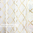 Kotile White Sheer Window Curtains Set of 2 Panels - Gold Moroccan Tile Lattice Pattern Drapes for Living Room, 52 x 95 Inch