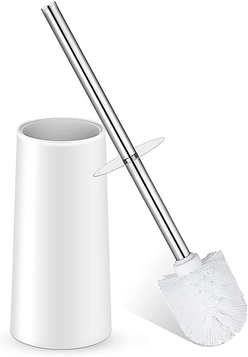 Toilet Brush and Holder, Toilet Bowl Brush with Stainless Steel Handle Durable Bristles Hidden Toilet Scrubber for Toilet Cleaning