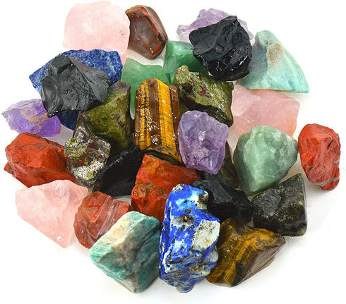 UU UNIHOM 3 lbs Bulk Rough Madagascar Stones Mix - Large 1" Natural Raw Stones Crystal for Tumbling, Cabbing, Fountain Rocks, Decoration,Polishing, Wire Wrapping, Wicca & Reiki Crystal Healing