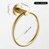 BATHSIR Gold Towel Ring, Bathroom Hand Towel Holder Wall Mount Round Brushed Gold Towel Rack Stainless Steel