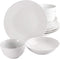 Gibson Home Back to Basics Dinnerware Sets, Round: Service for Four (12pcs), Classic Pearl