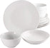 Gibson Home Back to Basics Dinnerware Sets, Round: Service for Four (12pcs), Classic Pearl