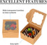 KPOSIYA 60 Pcs Brown Bakery Boxes with Window Individual Cupcake Boxes 4x4x2.5 Inches Cookie Boxes Kraft Paper Brown Gift Box for Pastries, Cookies, Pie, Donuts, Macaroon (60, Brown)