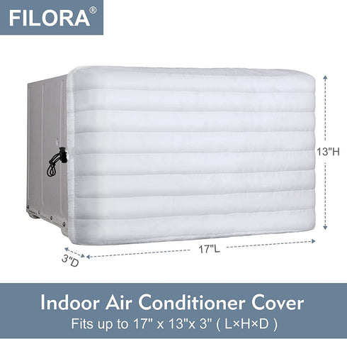 FILORA Indoor Air Conditioner Cover Window AC Units Covers for Inside 17 x 13 x 3 inches(L x H x D) White