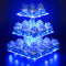 YestBuy 3 Tier Square Cupcake Stand - Premium Cupcake Holder - Acrylic Cupcake Tower Display - Cady Bar Party D©cor + LED Light String - Ideal for Weddings, Birthday Parties( Blue Light)