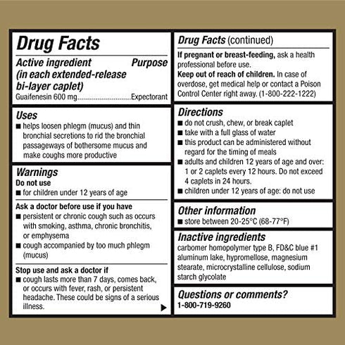 Good Sense Cough and Mucus Relief Extended-Release Tablets, Guaifenesin 600 mg, 12 Hour Expectorant, 20 Count