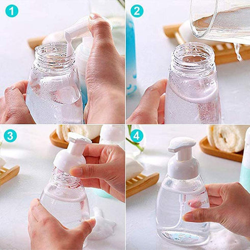 2 Pack of Foaming Liquid Soap Dispensers White Pumps Empty Plastic Soap Pump Bottles 8.5oz / 250ml Capacity, to Use with Liquid Soap, Dish Soap, Body Wash etc