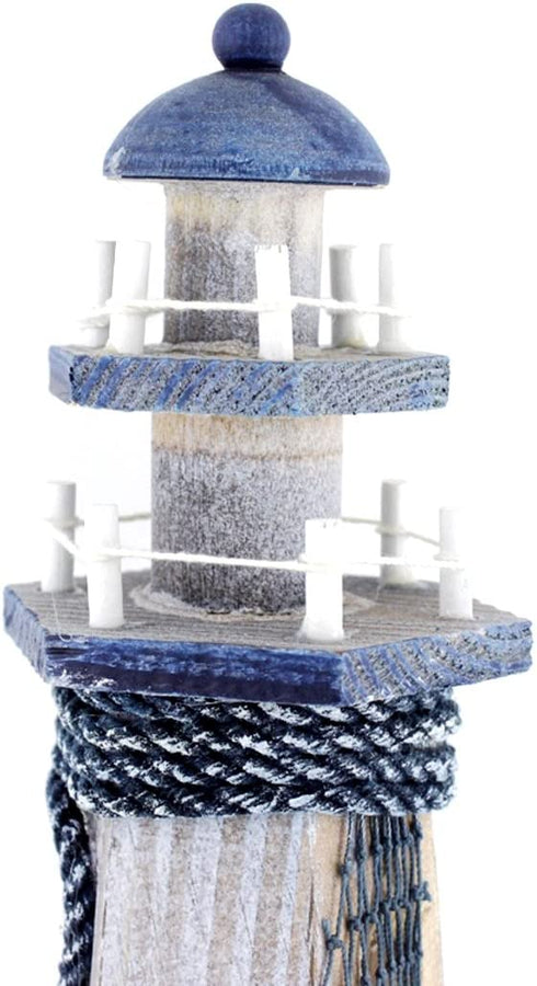 Chaomian Home Ornaments Starfish Wooden Lighthouse 10.6" High Nautical Themed Rooms Lighthouse