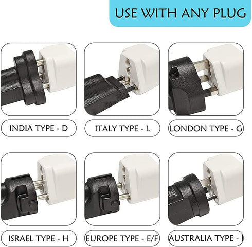 Ceptics Israel Power Adapter Travel Universal Plug,Works in Palestine,Jerusalem,Holy City-Perfect for Charging your Electronic Devices (Type H)- Safe Grounded Connection-3 Pack (GP-14-3PK),White