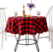YAD 55 Inch Buffalo Plaid Round Tablecloth Checkered Round Table Cover for Christmas Decor Wedding Kitchen Dinning Room Party Home Picnic (Red and Black, Round 55") (RED)