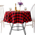 YAD 55 Inch Buffalo Plaid Round Tablecloth Checkered Round Table Cover for Christmas Decor Wedding Kitchen Dinning Room Party Home Picnic (Red and Black, Round 55") (RED)