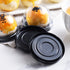 150 Pcs Mini Cupcake Containers, Disposable Plastic Mooncake Boxes, 2.8x2.2inch Muffin Pod Dome Single Cupcake Holders Individual Cupcake Containers with 150pcs Handmade Stickers