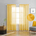 Butter Yellow Sheer Curtains 84 Inches Long Semi Faux Linen Orange Yellow Sheer Curtain 84 for Bedroom Living Room Girls Kids Room Yellow Sheer Curtains 2 Panels 52x84