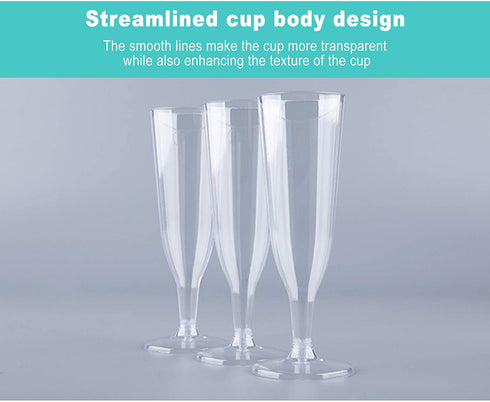 30 Pack 6.5 Oz Champagne Flutes Disposable,Plastic Champagne Flutes,Mimosa Bar Glasses?Transparent plastic champagne glass (30 Pack-2)