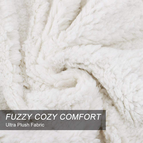 EMME Sherpa Fleece Blanket Reversible Warm Cozy Microfiber Soft Plush Throw Blanket, Fuzzy Blanket Ultra Luxurious Plush Blanket for Bed Couch Sofa Outdoor Travel (Navy, 50"x60")