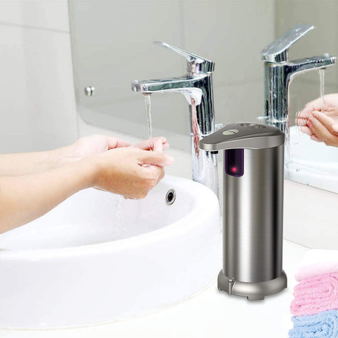 Touchless Liquid Soap Dispenser,Automatic Soap Dispenser,Touchless Soap Dispenser Automatic ,Brushed Stainless Steel Touchless Hand Sanitizer Dispenser for Bathroom Kitchen Hotel Restaurant.