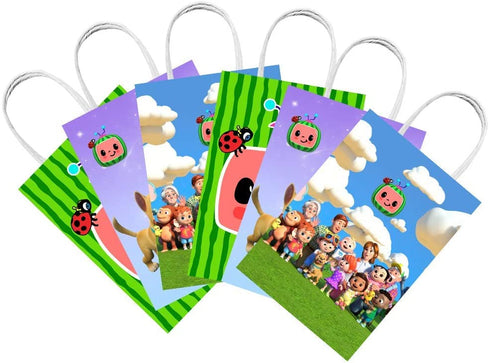 Party Favor Bags 15PCS for Coco Watermelon Gift Bags Goodie Bags Coco Watermelon Treat Candy Bags for Coco Watermelon Themed Kids Boys Girls Birthday Party Supplies Decorations
