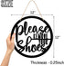 Please Remove Your Shoes Sign Rustic Take your Shoes Off Wooden Porch Hanging Sign 12" Round Hanger Wall Decorations for Living Room, Entryway, Door Hanger Farmhouse Porch Decor- Black