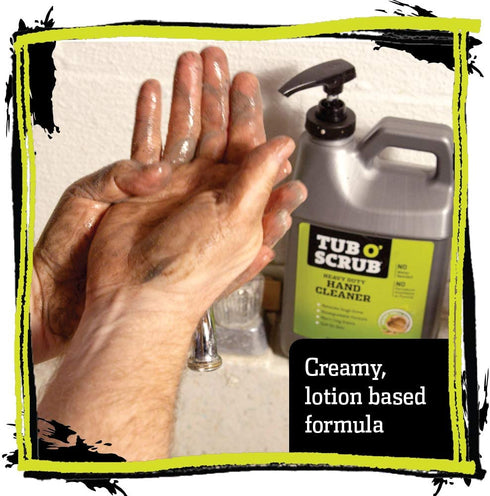 Tub O' Scrub TS64 Heavy Duty Pumice-Free Hand Cleaner, Removes Tough Grime & Dirt Without Water, Biodegradable, 64oz Pump Jug