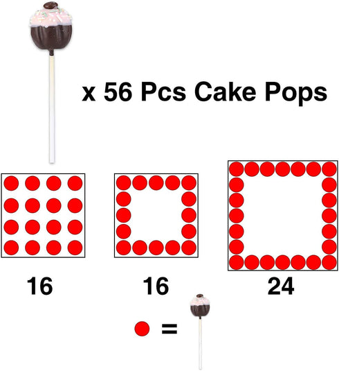 Cake Pop Display Stand, 56 Holes Clear Acrylic 3 Tier Square Cupcake Dessert Holder Weddings Baby Showers Birthday Parties Anniversaries Halloween Candy Decorative (56 Hole)
