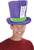 Beistle Soft Plush Fabric Mad Hatter Costume Accessories Unisex Hat Headwear, Purple/Green