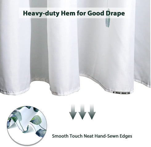 Maccyafst Eucalyptus Shower Curtain Green Leaves Shower Curtain Watercolor Leaf Shower Curtain Fabric Floral Shower Curtain Waterproof Plants Bathroom Curtains with Hooks