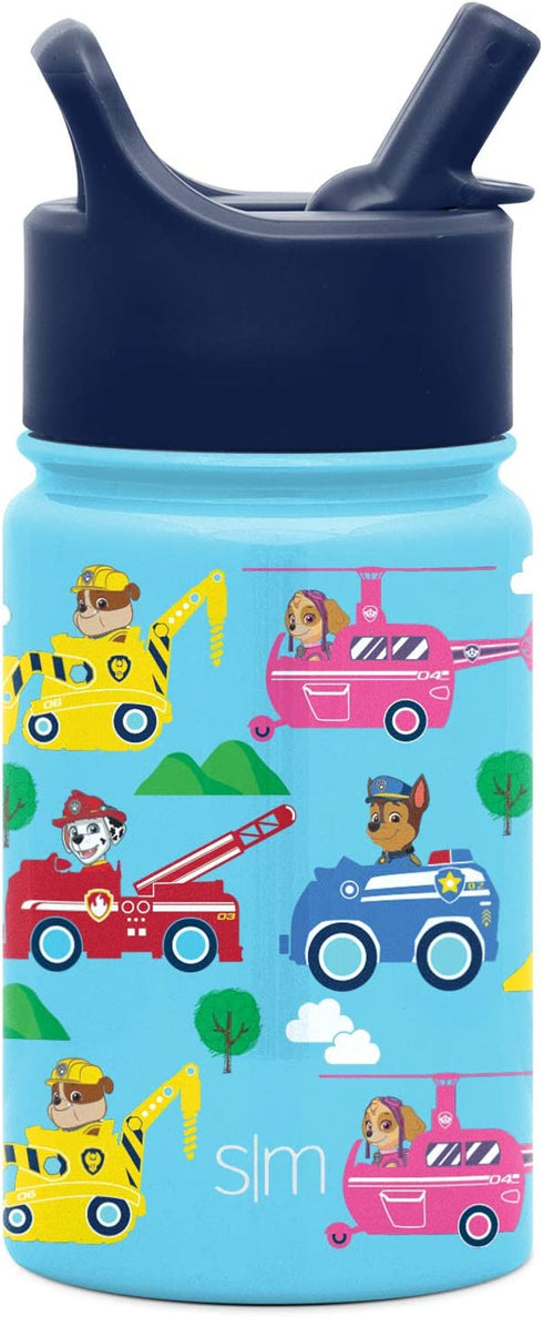Simple Modern Kids Water Bottle with Straw Lid | Insulated Stainless Steel Reusable Tumbler for Toddlers, Girls, Boys | Summit Collection | 10oz, Paw Patrol Adventures