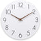 12'' Wooden Wall Clock - Plumeet Frameless Clocks with Silent Quartz Movement - Modern Style Village Wall Clocks Decorative Home Kitchen - Battery Operated (White)
