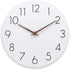 12'' Wooden Wall Clock - Plumeet Frameless Clocks with Silent Quartz Movement - Modern Style Village Wall Clocks Decorative Home Kitchen - Battery Operated (White)