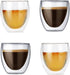 Gmark Espresso Cups Shot Glass 2.7-Ounce Coffee Set of 4 -Double Wall Thermo Insulated GM2028