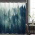 LIGHTINHOME Misty Forest Shower Curtain 60Wx72H Inch Nature Pine Trees Scenic Foggy Mountain Cool Woodsy Landscape Woodland Men Fabric Waterproof Bathroom Home Decor 12 Plastic Hooks