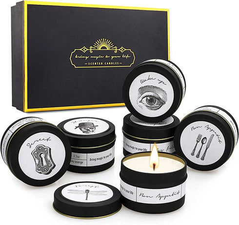 6 Pack Candles for Home Scented, Candles Gift for Women, Aromatherapy Candles Sets, 3.5oz All Natural Soy Wax Scented Candles, Stress Relief & Relax Bath Candles Gift for Valentine's Day, Mother's Day