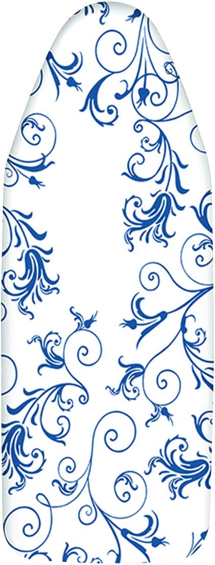 Mabel Home Ironing Board Padded Cover, 100% Cotton, 18" X 47" White