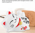 FTVOGUE Solar Powered Maneki Neko Lucky Cat, Fortune Welcoming Waving Arm Paw Up Lazy Lying Wealth Fortune Cat Home Stores Car Feng Shui Decor White(01)