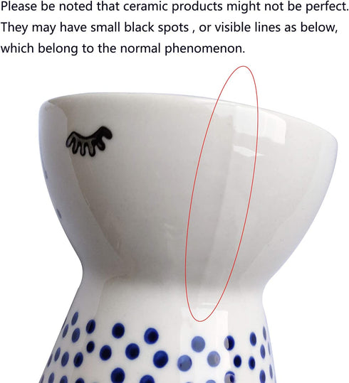 Senliart White Ceramic Vase, Small Flower Vases for Home Décor, 5.9 X 3.2 (Polka Dot)