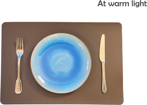 GabrielModu Placemat,Heat-Resistant Place Mats,Stain-Resistant Non-Slip and Isolated Washable Table Mat (4 pcs, Dark Brown-Coffee), Coffee Brown