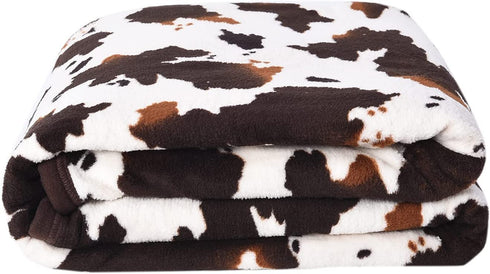 SHOP LC DELIVERING JOY Homesmart Cow Print Blanket Microfiber Throw Warm Cozy Fleece Animal Print Comforter Living Room Bedroom Sofa Couch Lightweight Travel Blanket Gifts