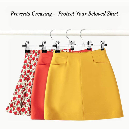 20 Pack Pant Hangers Skirt Hangers with Clips Metal Slack Hangers with Adjustable Non Slip Clip Ultra Thin Durable Clothes Hangers Space Saving Pant Hangers