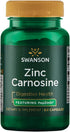 Swanson Zinc Carnosine (PepZin GI) - Natural Supplement Promoting Gastric Health & Digestive Support - Supports Microbial Balance in The Stomach - (60 Capsules)