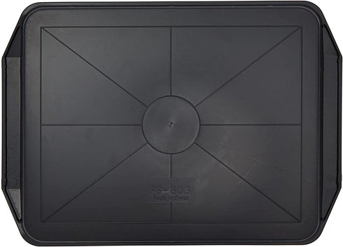 Black Plastic Serving Trays for Eating, Cafeteria, Fast Food (12 x 17 in, 8 Pack)