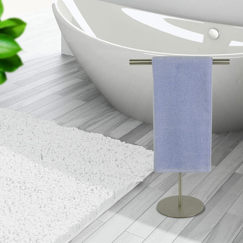 KURBAO Towel Rack T-Shape Hand Towel Stand for Bathroom, Kitchen or Vanity Towel Holder Stand, Towel Holder Standing SUS 304 Stainless Steel Height-Adjustable, Bath Hand Towel Bar Brushed Finished