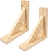 Purife 7 inch Solid Wall Mount Wood Shelf Bracket (Pack of 2) - Hand Made Wooden Shelf Support Brace, Wood Brace, Floating Shelf Supports, Wall Sconce Pendent Lamp Hanging Kit Include Mounting Screws