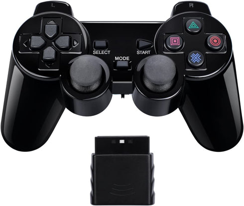 Wireless Controller Gamepad Twin Shock for PS2 Playstation2 (Jet Black)