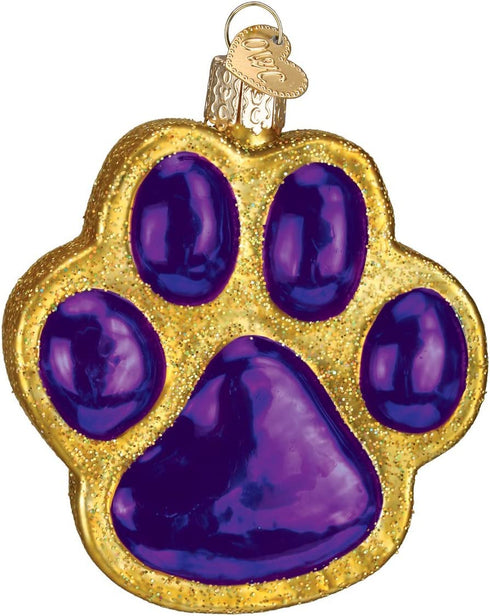 Old World Christmas Ornaments: Dog and Pet Accessories Glass Blown Ornaments for Christmas Tree, Paw Print
